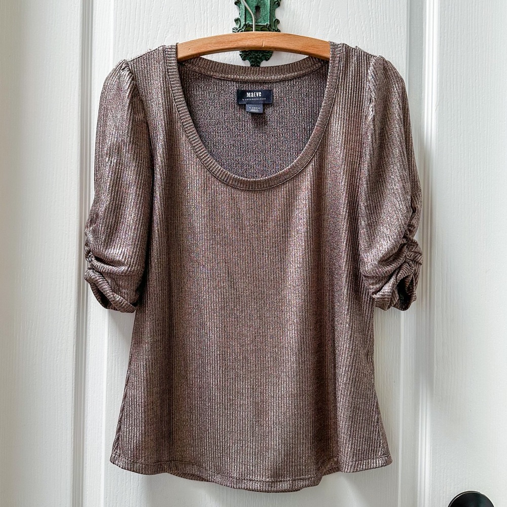 Anthropologie Pilcro Lexi Shimmer Tee Size XS - Picture 2 of 3
